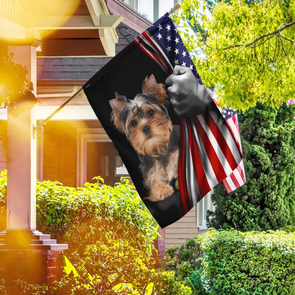 Yorkshire Terrier Dog Flag Independence Day Flag Fourth of July Flag TF063 