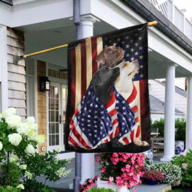 Labrador Retriever Dogs American Patriot Wrapped in Glory Flag