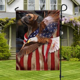 Boxer Dog Wrapped In Glory American Flag