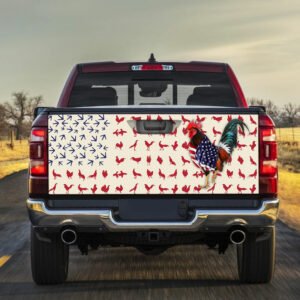 Chicken Rooster American Truck Tailgate Decal Sticker Wrap