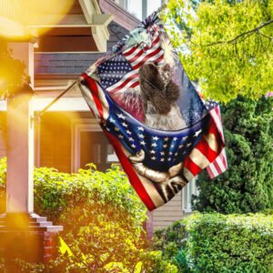 Happy Independence Day Liver and White Springer Spaniel Flag