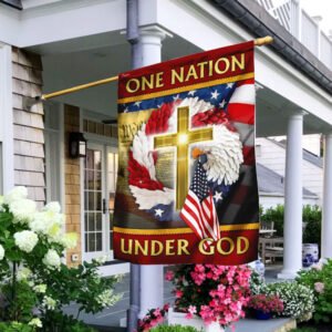 One Nation Under God American Eagle Wreath Flag