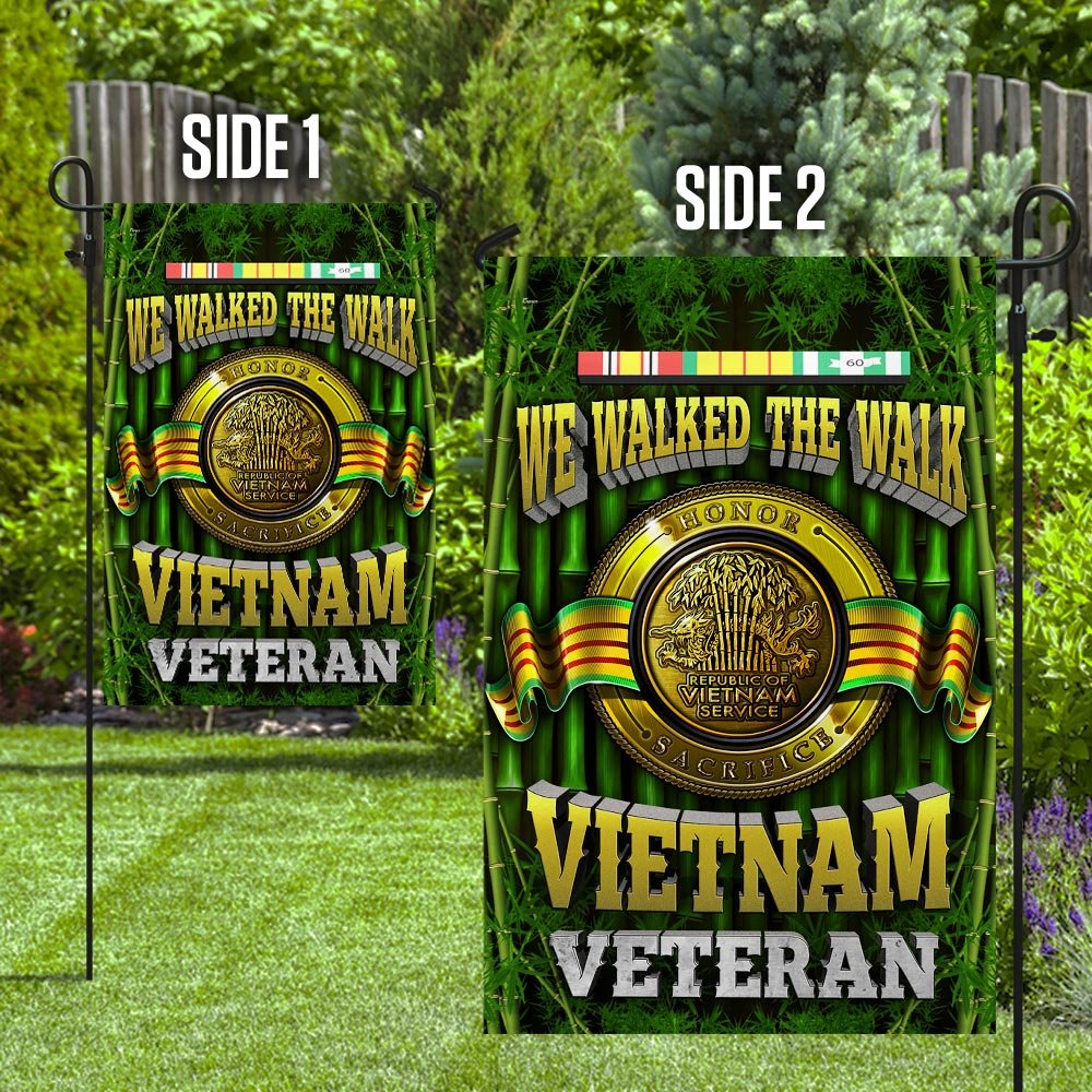 I Walked The Walk Vietnam Veteran Flag Home Yard Decor House and Garden Flag 
