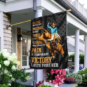 Bull Rider. Victory Lasts Forever Flag