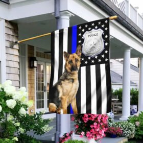 Police Dog German Shepherd American U.S. Flag