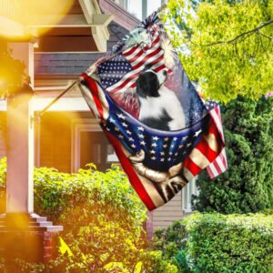 Happy Independence Day Border Collie Flag