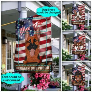 Personalized Happy Dog American Flag