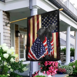 Impressive Black Labrador Retrievers Flag FLAGWIX  ™ Labrador Retrievers U.S Patriot Flag