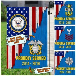 Personalized U.S Navy Veteran Proudly Served Custom Flag