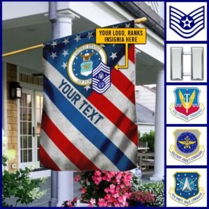 Personalized U.S Air Force Logo/Insignia and Text Garden/ House Flag