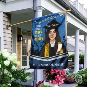 Personalized Graduation Class Of 2022 We Made History Garden/ House Flag