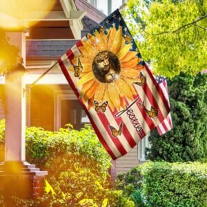 Sunflowers And Jesus Flagwix™ Jesus Faith American Flag