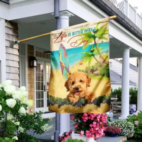 Life Is Better With A Dog Garden Flag Flagwix™ Decorative Goldendoodle Flag TRN1009Fv1
