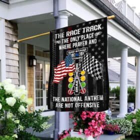 Drag Racing Flag Race Track Where Prayer And The National Anthem MLN22F