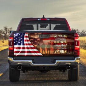 Owe To God And Veteran Truck Tailgate Decal Sticker Wrap