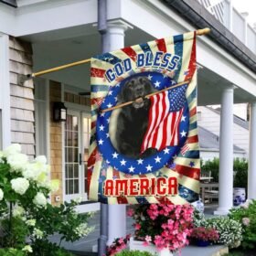 Black Labrador Retriever God Bless America 4th Of July Flag QNK833Fv1