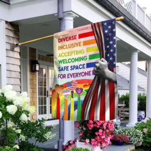 Rainbow Diverse Inclusive Accepting Welcoming Safe Space For Everyone LGBT Flag