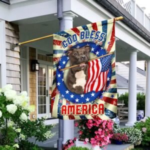 Pit Bull God Bless America 4th Of July Flag QNK833Fv4