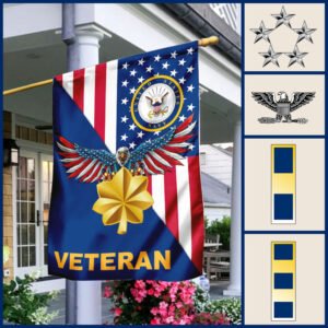 Personalized U.S. Navy Veteran American Eagle Flag TRL1000FCTv4