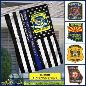 Personalized Custom Thin Blue Line Flag Flagwix™ State Thin Blue Line Flag PS581FCT