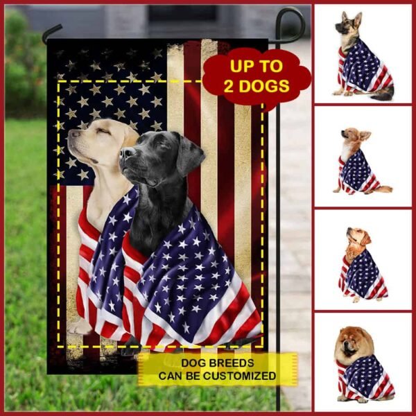 Personalized Dog Garden Flag Flagwix™ Dog Wrapped In Glory American Patriot Flag TPT953FCT