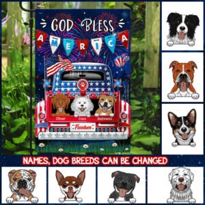 Personalized Dog Garden Flag Flagwix™ Happy July 4th In The United States With Your Beloved Pets Flag MLH1675FCT