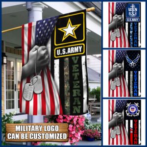 Personalized United States Veteran. Proudly Served Flag THB2528FCT