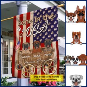 Personalized Dog Breeds Pawtriotic American Flag PN583FCTv1
