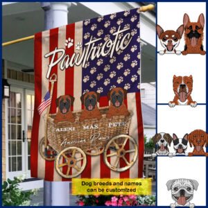 Personalized Dog Breeds Pawtriotic American Flag PN583FCT