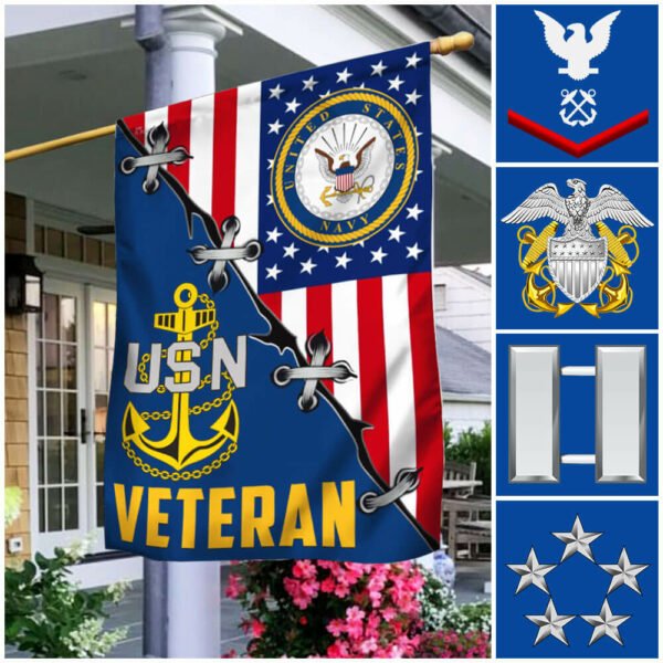 Personalized Flag U.S. Navy Veteran American Eagle THB2538Fv4CT