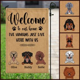 Personalized Welcome To The Dog Home Flag