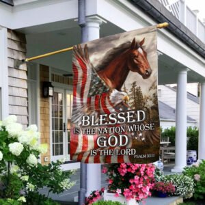 Blessed Is The Nation Whose God Is The Lord Horse Flag LHA1484Fv1