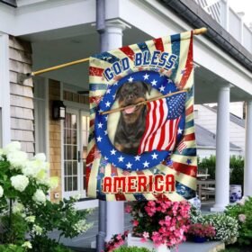 Rottweiler God Bless America 4th Of July Flag QNK833Fv5