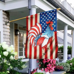 Beautiful Rooster American U.S. Flag TRN1017F