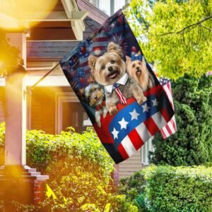 Yorkshire Terrier Dogs Patriotic Hat Flag