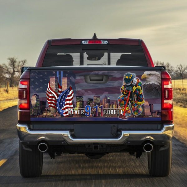 Never Forget September 11th American Truck Tailgate Decal Sticker Wrap LHA1567TD