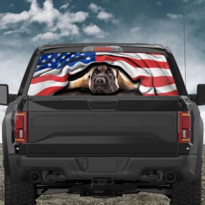 English Mastiff. American Patriot Rear Window Decal THH2903CDv14
