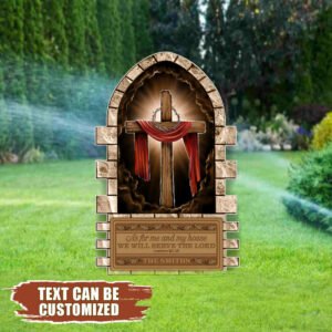 Personalized For Me And My House We Will Serve The Lord Flagwix™ Garden Metal Sign THB3212MSCT