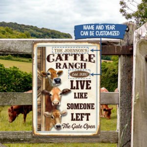 Personalized Cattle Ranch Hanging Metal Sign TRL1179MSCT