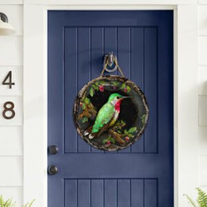 Hummingbird Decor Lovely Round Wooden Sign NTB159WDv1