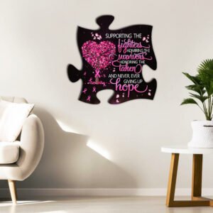 Breast Cancer Puzzle Hanging Metal Sign NTB143MS
