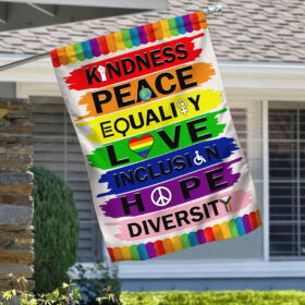 Kindness Peace Equality Love Inclusion Hope Diversity Flag MLH1753F