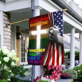 God Loves Everyone Whether You Like It Or Not LGBT Flag QNN529F