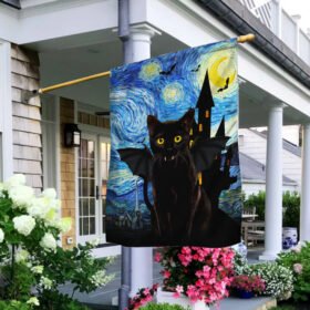 Halloween Flag Black Cat Starry Night ANT161F