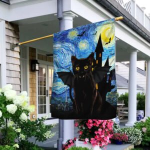 Halloween Flag Black Cat Starry Night ANT161F
