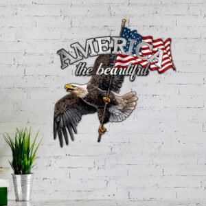 America The Beautiful Eagle Hanging Metal Sign TRN1158MS