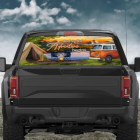 Camping And So The Adventure Begins Rear Window Decal MBH83CD
