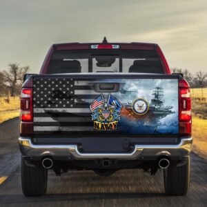 Proudly Served United States Navy Truck Tailgate Decal Sticker Wrap THH3107TD