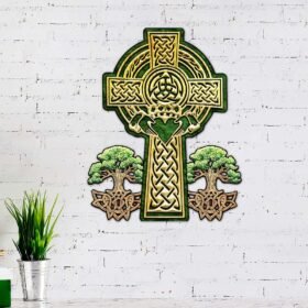 Irish Celtic Cross Hanging Metal Sign THH1288MS