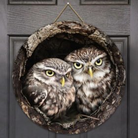 Owl Decor Lovely  Family Decor Round Wooden Sign NTB159WD